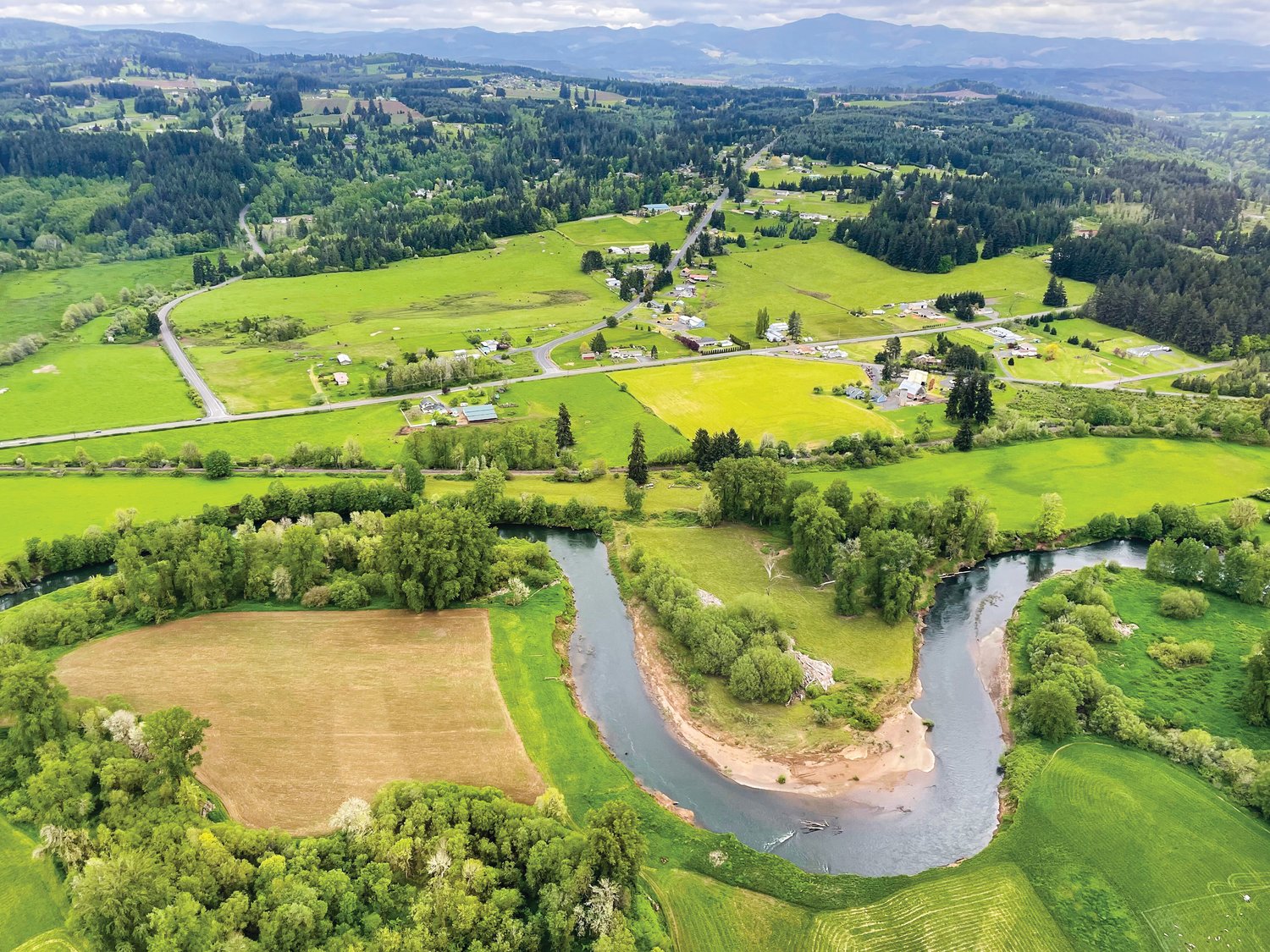 Chehalis River near Bunker Creek Road in Adna from a Cessna Cardinal.